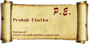 Prokob Etelka névjegykártya